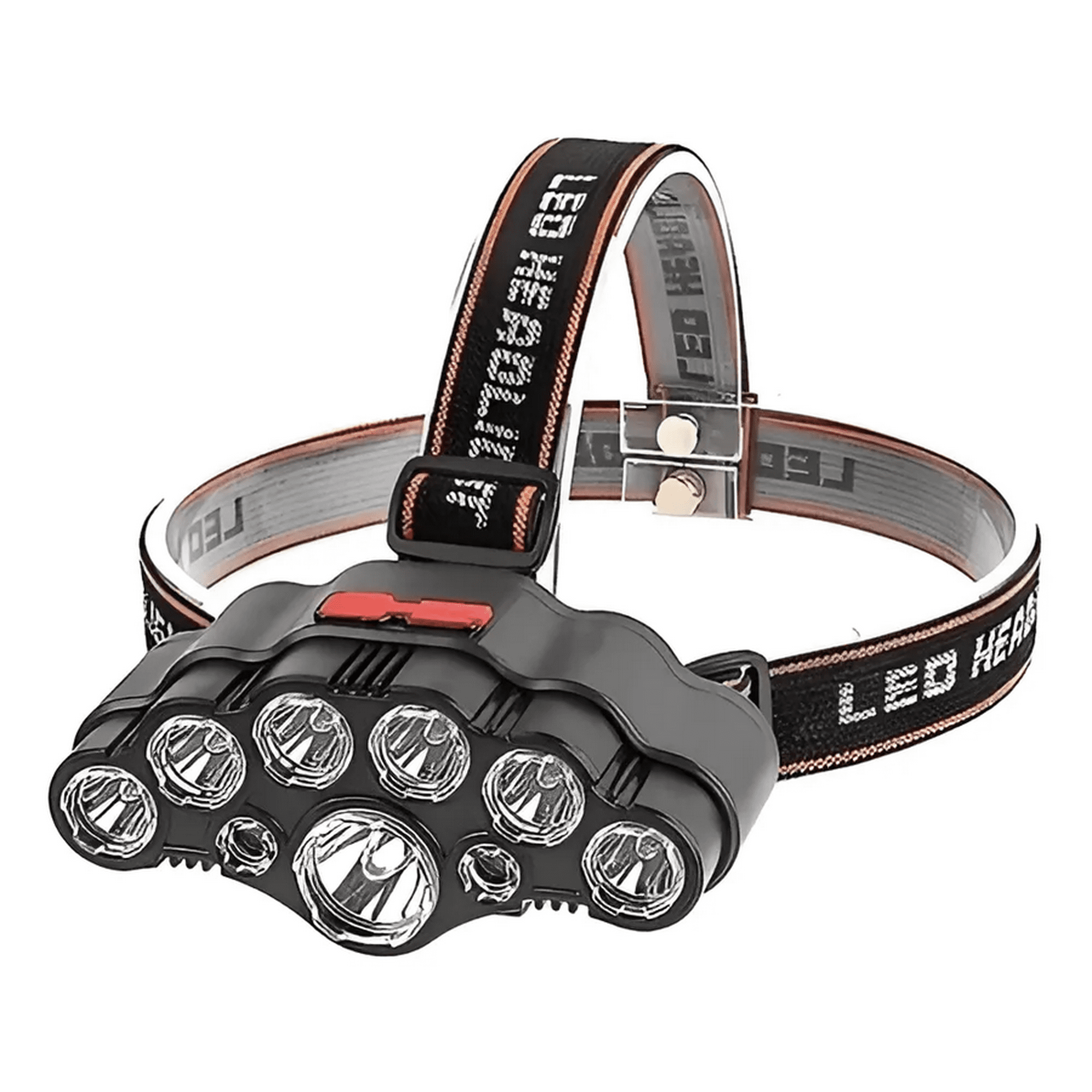 Genérico - Linterna Minero Cabeza Recargable 8 Leds Potente 2 Baterias Color De La Linterna Negro Color De La Luz Blanco