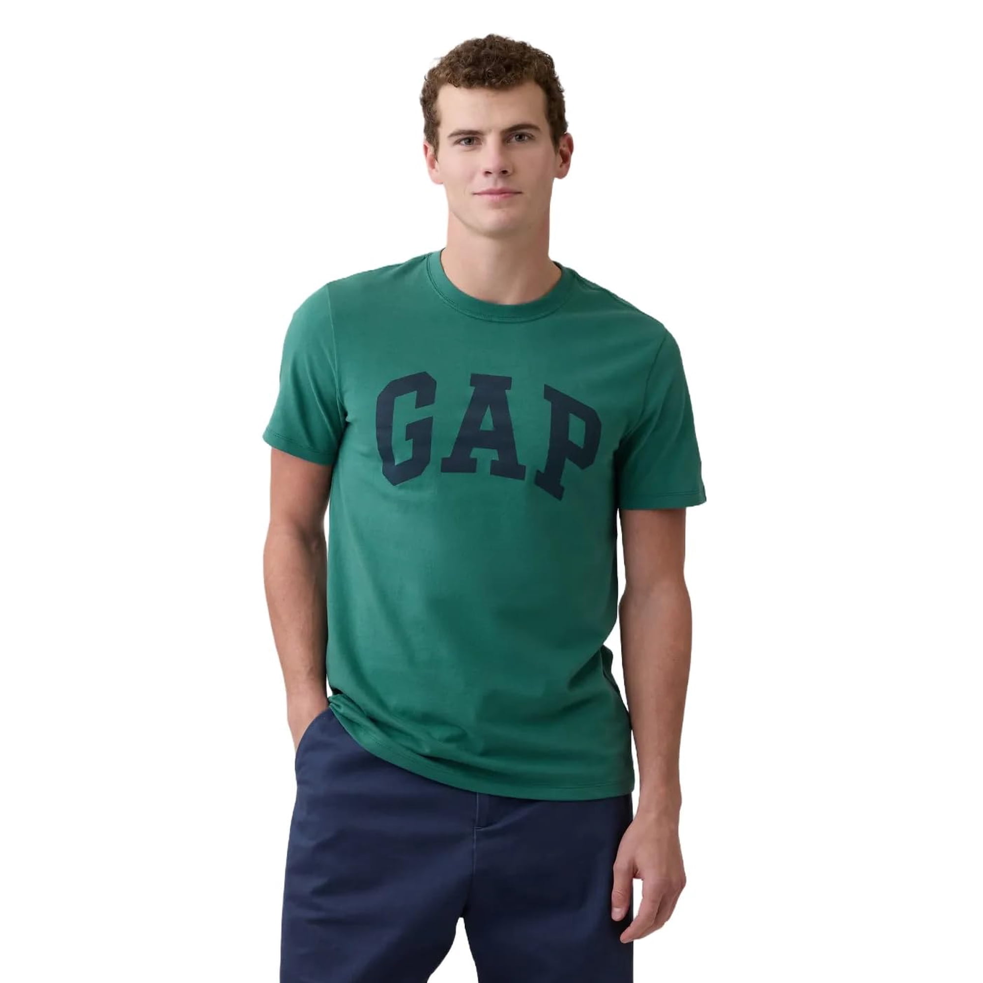 Camiseta Gap Everyday Soft Logo Para Hombre, Color Verde Balsámico, Talla S