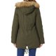 thumbnail image 3 of INSPIRE CHIC Chaqueta de Invierno para Mujer Abrigo Largo Acolchado a Prueba de Viento con Capucha de Piel Sintética M Verde Militar, 3 of 6