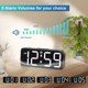thumbnail image 3 of Reloj despertador digital compacto Peakeep con respaldo de batería, blanco, 3 of 7