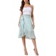 thumbnail image 2 of FALDA MIDI FLORAL ENVOLVENTE PARA MUJERES REFINED ATTIRE, HEM ASIMÉTRICO, CINTURA ALTA, FALDAS CON VOLANTES PARA PLAYA, VERDE L, 2 of 6