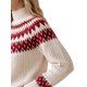 thumbnail image 5 of INSPIRE CHIC Suéter Fair Isle de Mujer Casual Vintage Cuello Simulado Manga Larga Pequeño Rojo, 5 of 6