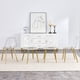 thumbnail image 1 of Modern simple transparent dining chair plastic chair armless crystal chair Nordic creative makeup stool negotiation chair Set of 4 and plating metal leg of goldenW115191501 ,TW-1200, 1 of 3