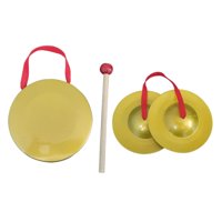 Magideal - Mini Platillos De Mano Instrumento De Gong, Aprendizaje Temprano, De Banda De Gong, Gong De Latón Con Percusión De Mazo Para Fiestas, Bailes Y , 12Cm