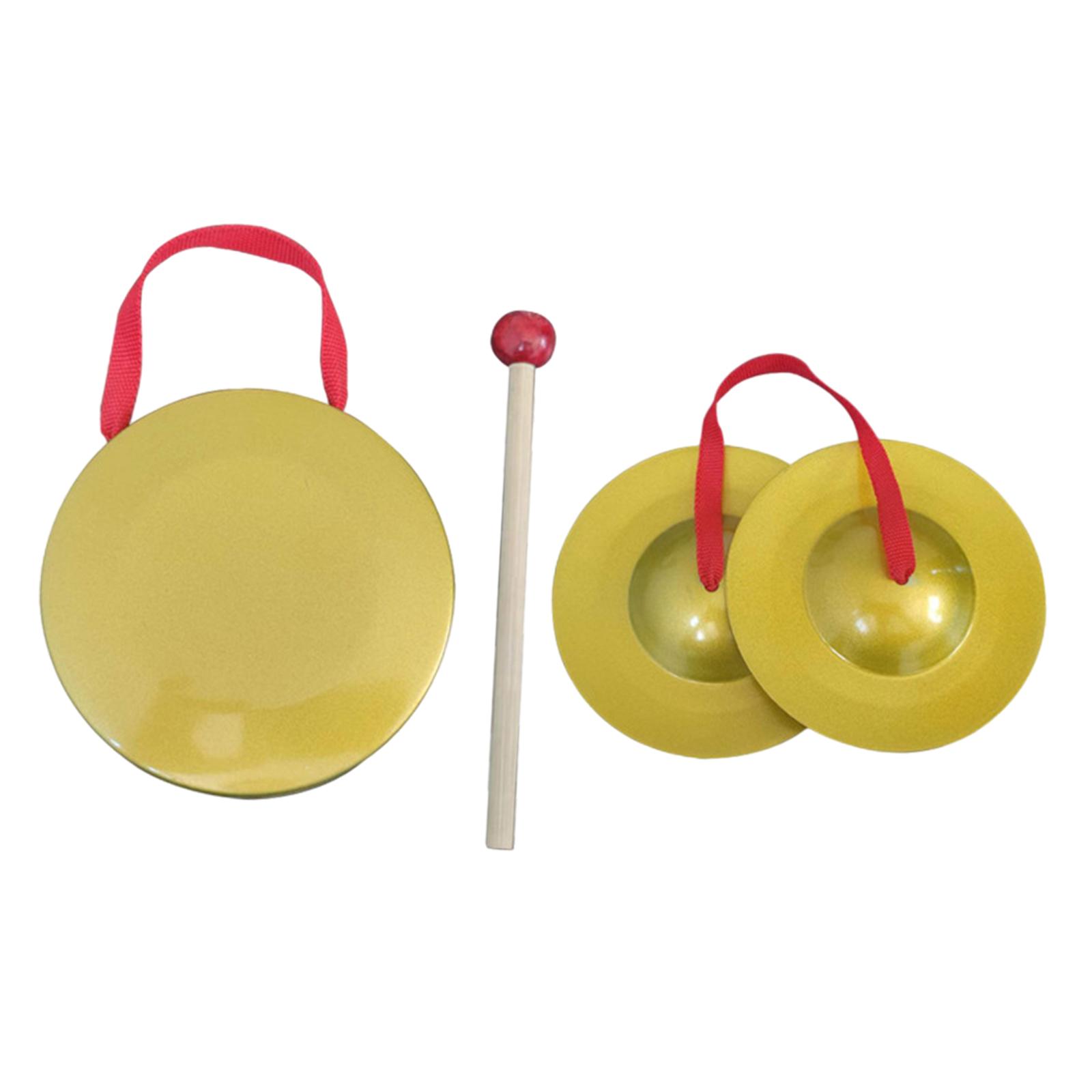 Magideal - Mini Platillos De Mano Instrumento De Gong, Aprendizaje Temprano, De Banda De Gong, Gong De Latón Con Percusión De Mazo Para Fiestas, Bailes Y , 12Cm