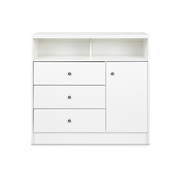 Cómoda 3 Cajones 1 Puerta Kids Blanco 110X120X50 Cm