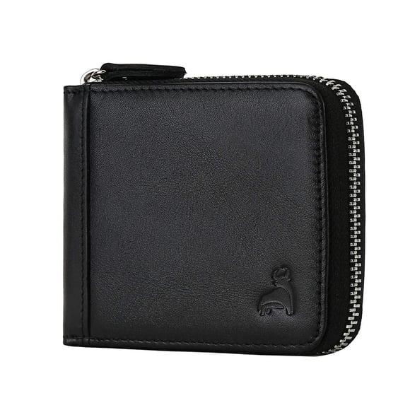 Billetera CALFART RFID de Cuero con Cremallera y Bolsillo para Monedas