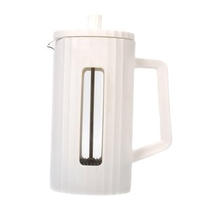 Magideal - Cafetera De Presión Francesa, Tetera De Café, Cafetera De Gran Capacidad, Prensa De Acero, Tetera De Café Expreso Para El Hogar, Cafetería, Camping Y Blanco 600Ml