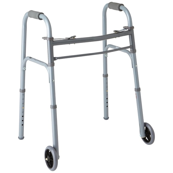 Walker Medline Lightweight Junior plegable con ruedas de 5 pulgadas