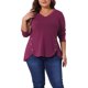 thumbnail image 1 of GRACE & GRANDEUR Disfraces de Halloween para Mujeres Tallas Grandes Blusa de Manga Larga con Cuello en V, Ajuste Suelto con Botones Decorativos y Dobladillo Irregular 3X Fucsia, 1 of 8