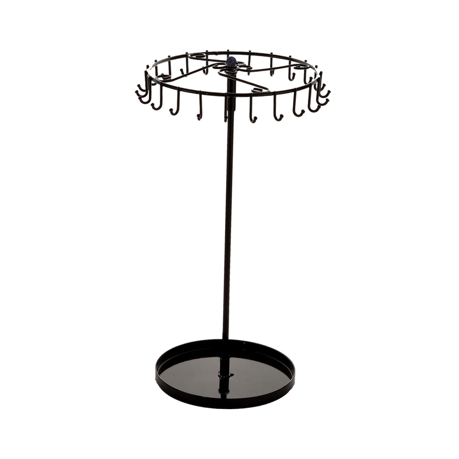 Magideal - Soporte De Cadena Del Cuello Con 23 Ganchos, Joyas, Rotación, Soporte De Joyería De Metal Para Remolques, Cadenas De Pies, Negocio De Exhibición, Dorm Negro