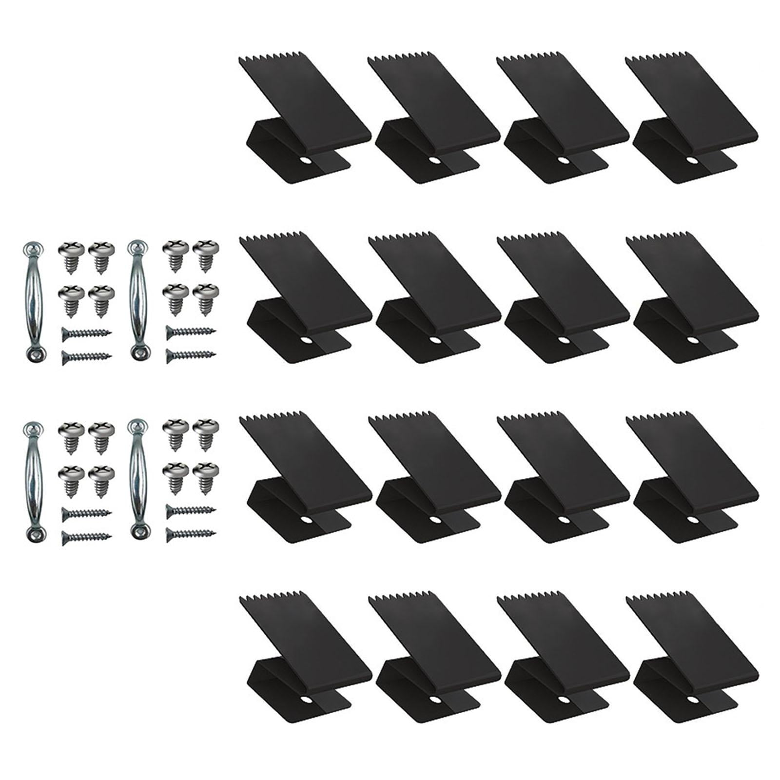 Magideal - 16 Piezas De Clips Para Ventanas, Contraventanas, Reutilizables, Universales, Protección Contra El Viento, Herrajes Para Ventanas, Exteriores, Ladrill Negro