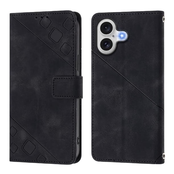 Funda Cartera para iPhone 17 con Soporte y Ranuras, Resistente a Golpes y Rayones Negro