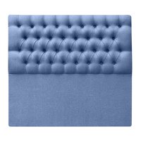 Espacio Hogar - Respaldo Capitone Premium 1 Plaza Lino Azul Indigo