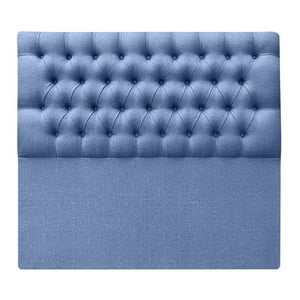 Espacio Hogar - Respaldo Capitone Premium Super King Lino Azul Indigo