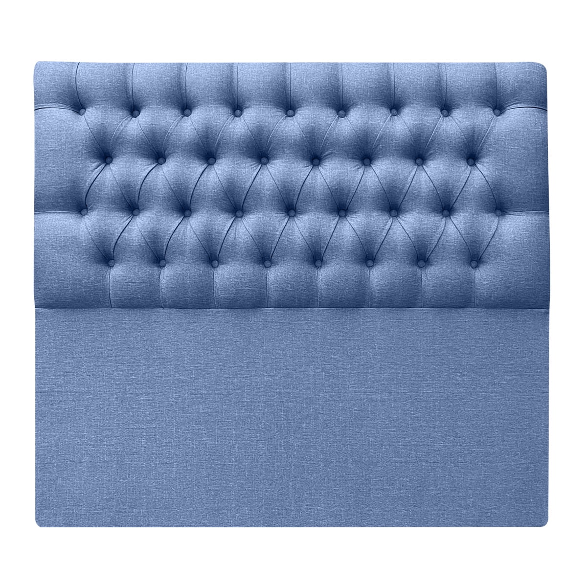 Espacio Hogar - Respaldo Capitone Premium 1 Plaza Lino Azul Indigo