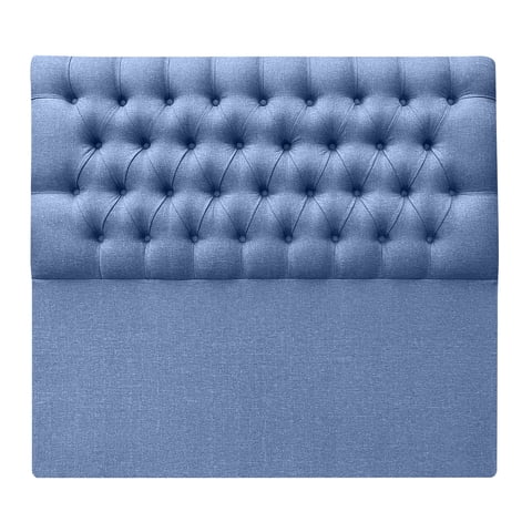 Espacio Hogar - Respaldo Capitone Premium 1 Plaza Lino Azul Indigo