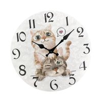 Magideal - Reloj De Pared Con Diseño De Gato, Divertido Y Redondo, Silencioso, Regalo Único Para Inauguración De La Casa, Reloj Decorativo De Pared Fácil De Leer Estilo A