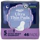 thumbnail image 1 of Toallas Femeninas Equate Ultra Thin Alas Talla 5 Noche 46u, 1 of 3