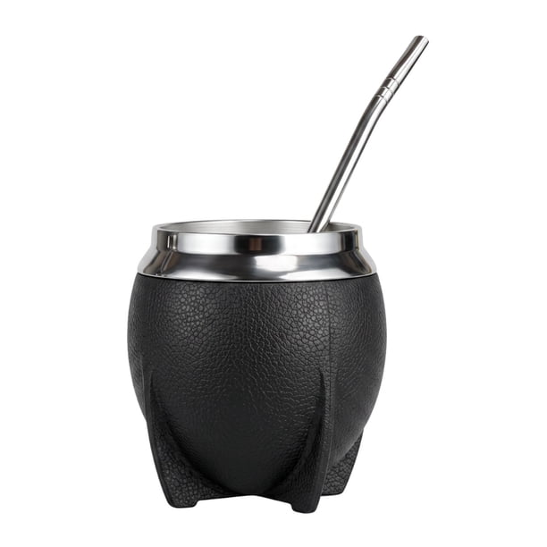 Mate Torpedo Termico Acero Inoxidable 280 Ml Con Bombilla negro