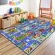 thumbnail image 1 of Alfombra infantil Capslpad, azul, para coche, carretera, 160 x 100 cm, lavable, 1 of 6