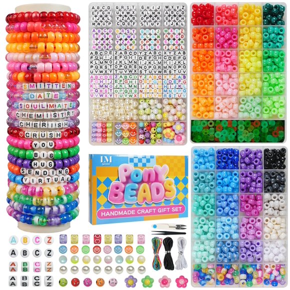 Kit de cuentas Lynnmos 2400 piezas, 55 colores, joyería DIY