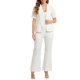 thumbnail image 2 of INSPIRE CHIC Blazer de algodón y lino de manga corta de verano para mujer, casual de negocios para oficina y uso casual XL Blanco, 2 of 6