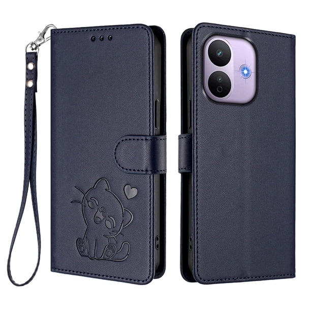 Funda de Gato tipo Libro para Xiaomi Redmi Note 17 Pro 5G, Azul
