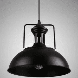 Want - Lámpara Colgante E27 Vintage Negra Industrial (Sec)
