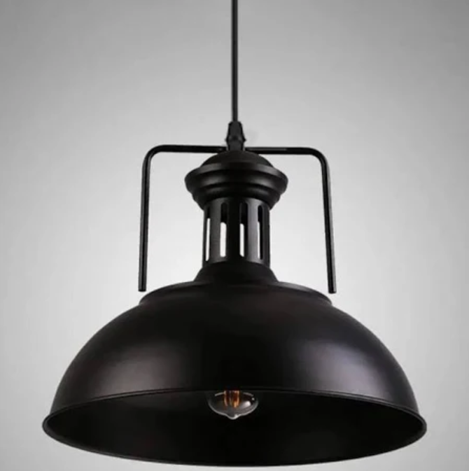 Want - Lámpara Colgante E27 Vintage Negra Industrial (Sec)