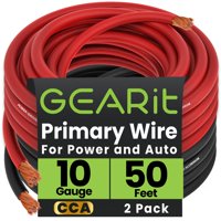 Kit De Cables Gearit Calibre 10 Cca De 15 M Cada Uno, Negro/Rojo (30 M En Total)