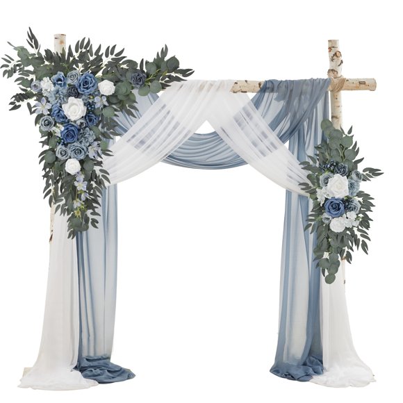 Planta artificial Ting's time 100 cm azul y blanco – juego de 4