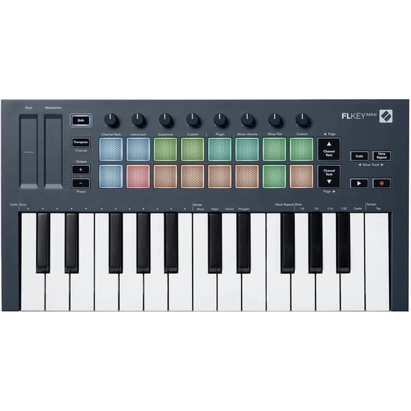 Controlador de teclado MIDI Novation FLkey Mini USB de 25 teclas