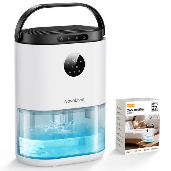 Deshumidificador NovaLivin para baño, hogar, dormitorio, tanque de agua de 2 litros