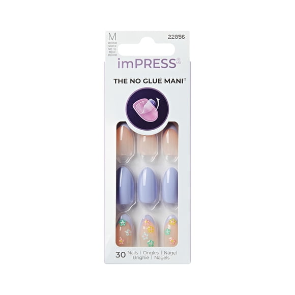 Uñas postizas imPRESS Pastel Bloom multicolor, tamaño mediano, 30 uds