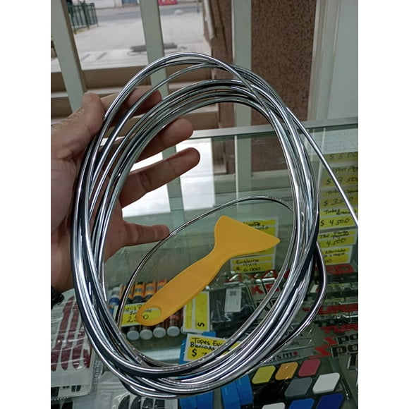 Rollo moldura embellecedor decorativa para interior de autos 5mts plata
