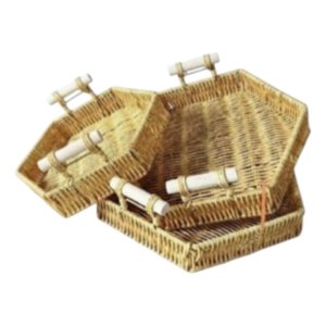 Genérico - Set 3 Canastos Decorativos Cestas Apilables Naturales Jhn