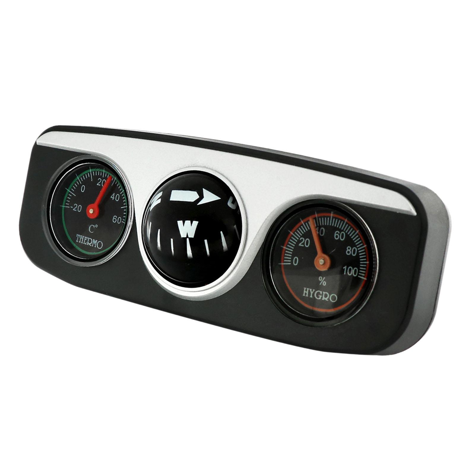 Ioensy - Termómetro Para Coche, Higrómetro, Brújula Multifuncional Para Salpicadero De Coche