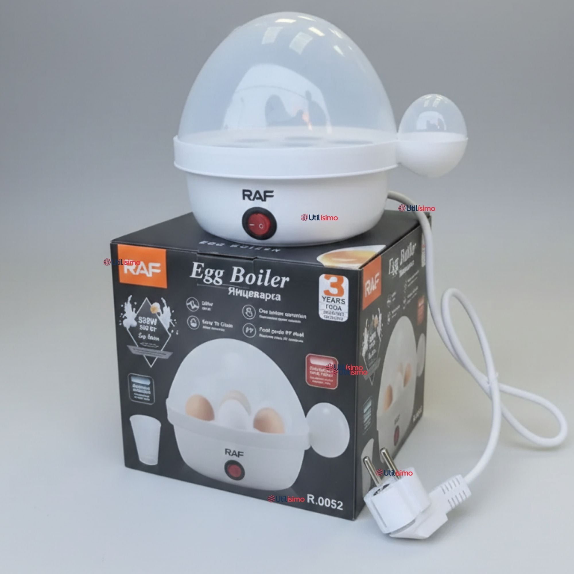 Máquina Hervidor Cocedor Huevos Vapor Eléctrico 350w Raf Color Blanco