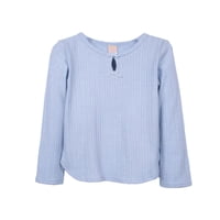 Pillin - Polera Niña Manga Larga Acanalada Detalle Cintas Lavanda