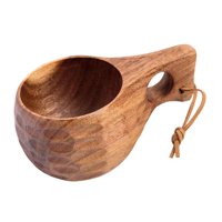 Bothyi - Taza De Madera Para Beber, Té, Café, Leche, Vino, Para El Hogar, Cocina, Senderismo, Camping, Patrón Marrón Oscuro