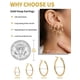 thumbnail image 2 of Aros WETEL de acero inoxidable chapados en oro de 14K, 2 of 7