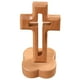 thumbnail image 2 of Figuritas Coleccionables De Adorno De Cruz De Madera Para La Decoración Del Hogar De La Iglesia Base En Forma De Flor, 2 of 5