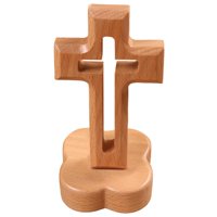 Magideal - Adorno De Cruz , Regalos Religiosos, Colección Independiente, Crucifijo De , Dormitorio, Oficina, Escritorio, , , Flor Base En Forma De Flor