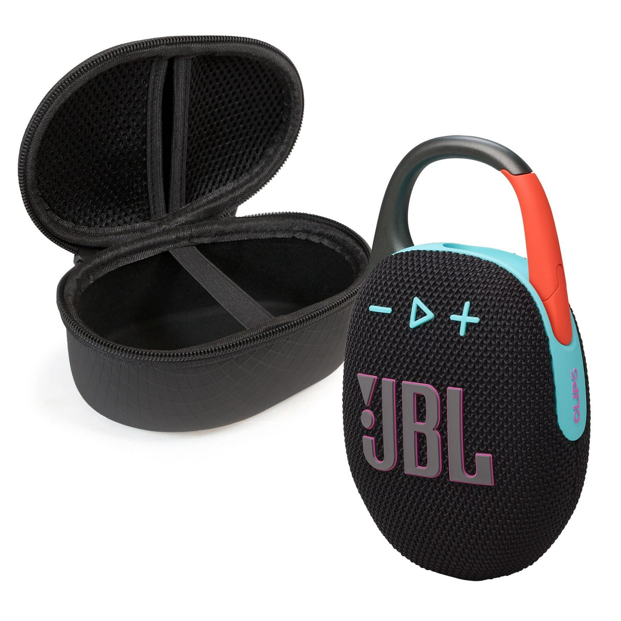 Altavoz Bluetooth Jbl Clip 5 Con Funda Protectora Negra Y Naranja