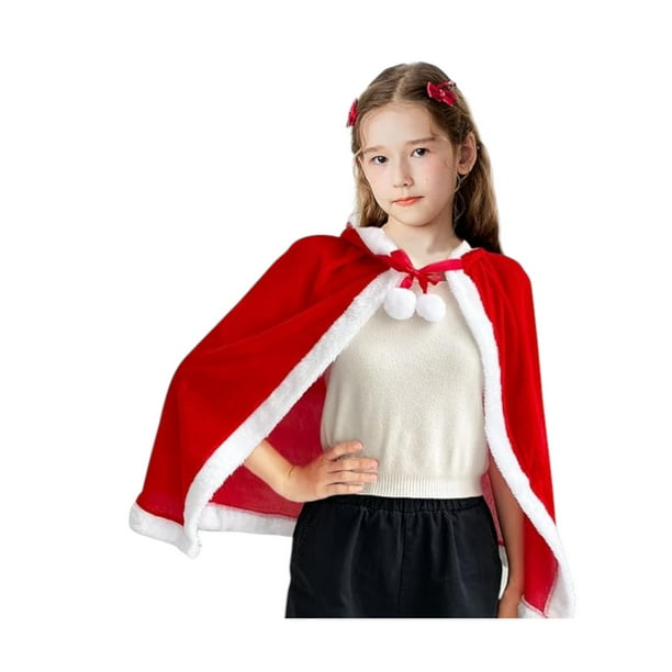 KatchOn, Capa corta roja de Navidad para mujer, paquete de 1, chaqueta de Papá Noel para mujer, disfraces de Navidad para mujer, capa con capucha de Papá Noel para mujer, capa
