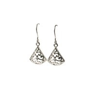 Joyas Adonis - Aros Colgantes Triángulo Calado Plata 925