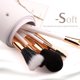thumbnail image 4 of Set de brochas de maquillaje Z'OREYA Travel, 12 unidades con soporte, color blanco, 4 of 9