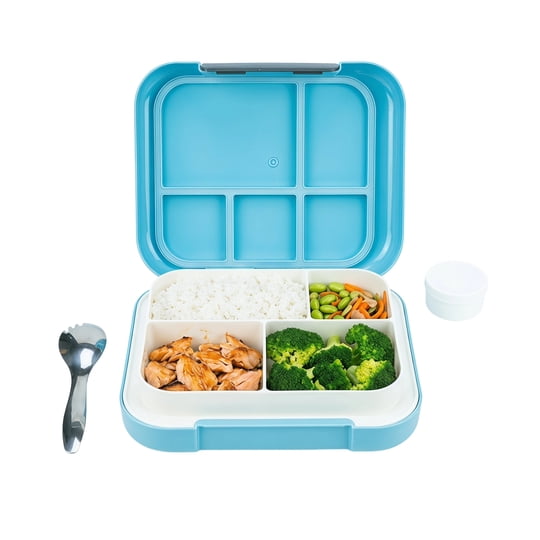 Caja Bento Regalwoven, Lonchera Para Adultos, Contenedor De Preparación De Comidas A Prueba De Fugas De 3 Compartimentos Para Viajes De Trabajo Azul