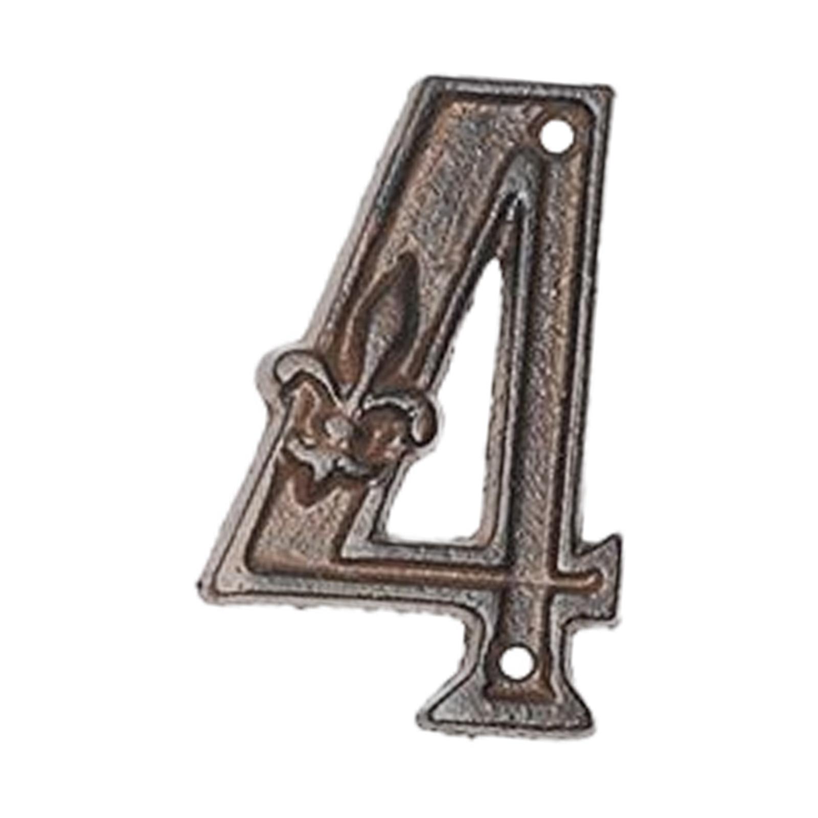 Magideal - Placa De Puerta De Dígitos De Metal Con Efecto, Número De Dirección, Etiqueta, Números, Placa De Puerta Para Habitación De Hotel Exterior, Cafetería , 4 C-4